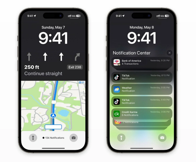 魏都苹果维修服务分享iOS17锁屏地图导航半屏显示长什么样 
